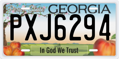 GA license plate PXJ6294