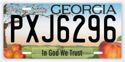 GA license plate PXJ6296