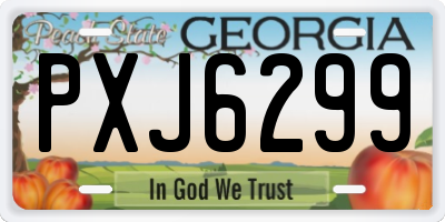 GA license plate PXJ6299