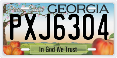 GA license plate PXJ6304