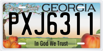 GA license plate PXJ6311