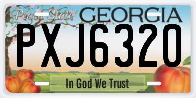 GA license plate PXJ6320