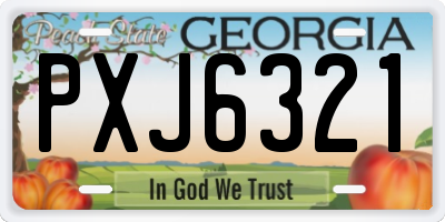 GA license plate PXJ6321