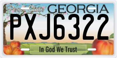 GA license plate PXJ6322