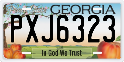 GA license plate PXJ6323