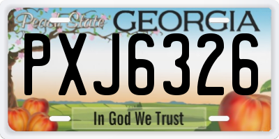 GA license plate PXJ6326