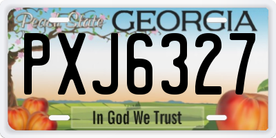 GA license plate PXJ6327