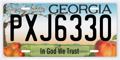 GA license plate PXJ6330