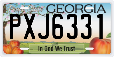 GA license plate PXJ6331