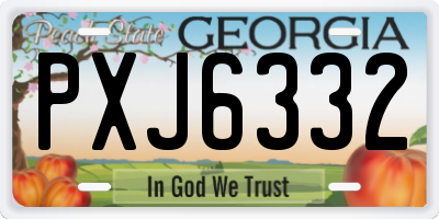 GA license plate PXJ6332