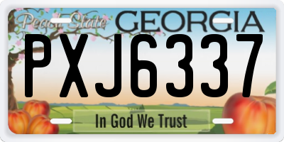 GA license plate PXJ6337