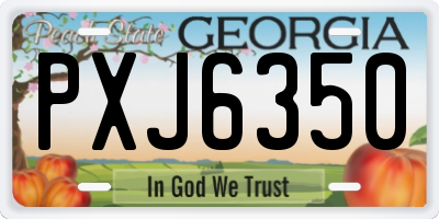 GA license plate PXJ6350