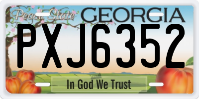 GA license plate PXJ6352