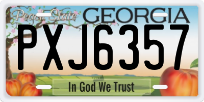 GA license plate PXJ6357