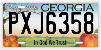 GA license plate PXJ6358