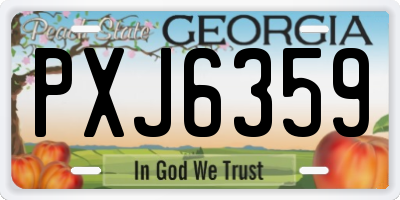 GA license plate PXJ6359