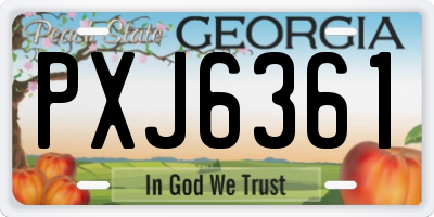 GA license plate PXJ6361
