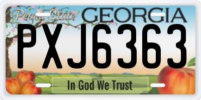 GA license plate PXJ6363