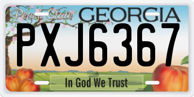 GA license plate PXJ6367