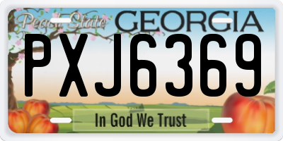 GA license plate PXJ6369