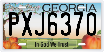 GA license plate PXJ6370