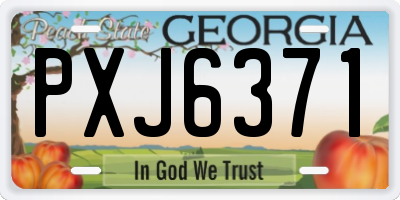 GA license plate PXJ6371