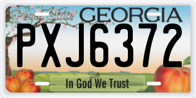 GA license plate PXJ6372
