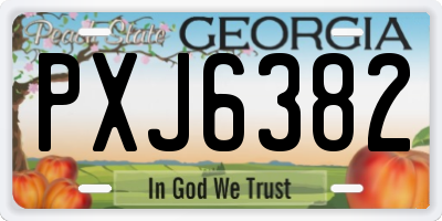 GA license plate PXJ6382