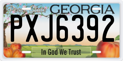 GA license plate PXJ6392