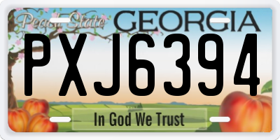 GA license plate PXJ6394