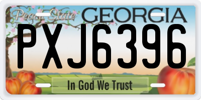 GA license plate PXJ6396