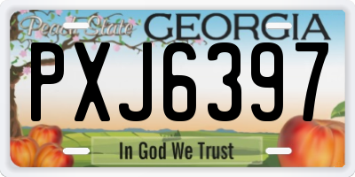 GA license plate PXJ6397