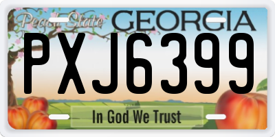GA license plate PXJ6399