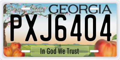 GA license plate PXJ6404