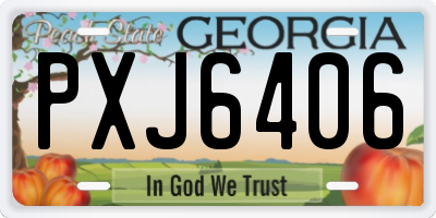 GA license plate PXJ6406