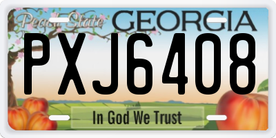 GA license plate PXJ6408