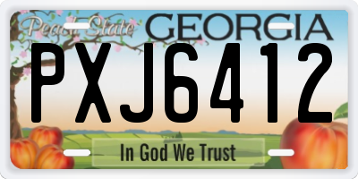 GA license plate PXJ6412