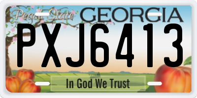 GA license plate PXJ6413