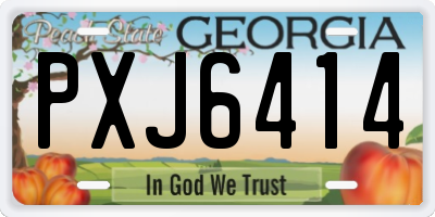 GA license plate PXJ6414