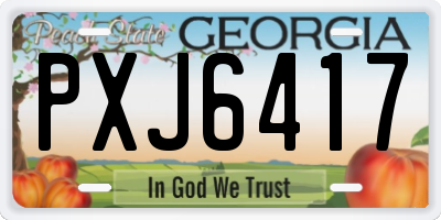 GA license plate PXJ6417