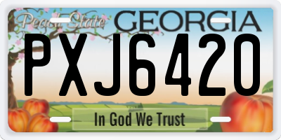GA license plate PXJ6420