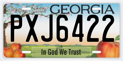 GA license plate PXJ6422