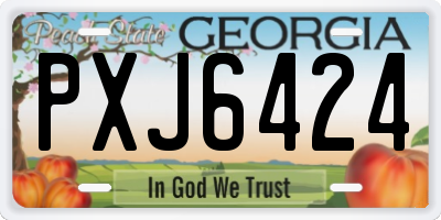 GA license plate PXJ6424