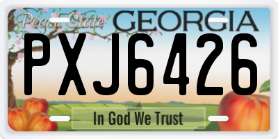 GA license plate PXJ6426
