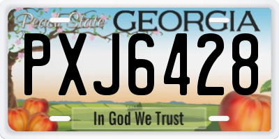 GA license plate PXJ6428