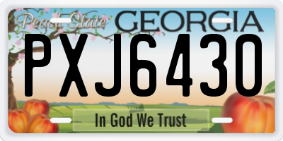 GA license plate PXJ6430