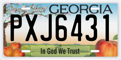 GA license plate PXJ6431