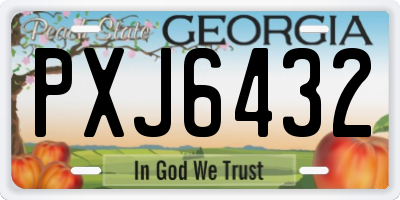 GA license plate PXJ6432
