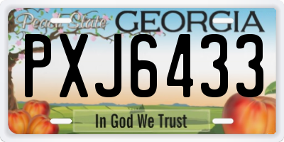 GA license plate PXJ6433