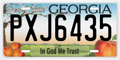 GA license plate PXJ6435